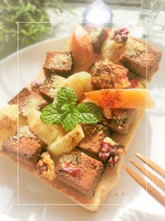 胡桃りんご*チョコケーキトースト-レシピのメイン写真