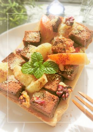 胡桃りんご＊チョコケーキトースト-レシピのメイン写真