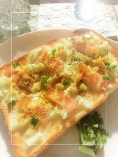 白菜軸×ベーコンのカレートースト-レシピのメイン写真