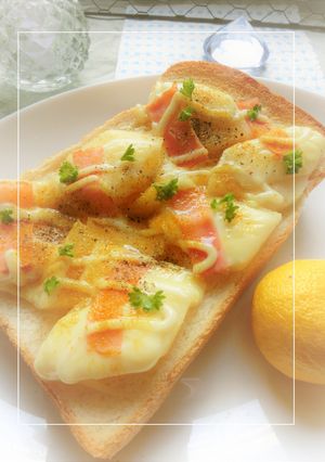 柚子温りんご×ベーコンのカレートースト-レシピのメイン写真