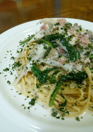 舞茸とほうれん草のクリームパスタ-レシピのメイン写真