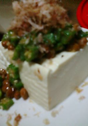 おくらと納豆のﾈﾊﾞﾈﾊﾞ冷奴♥-レシピのメイン写真