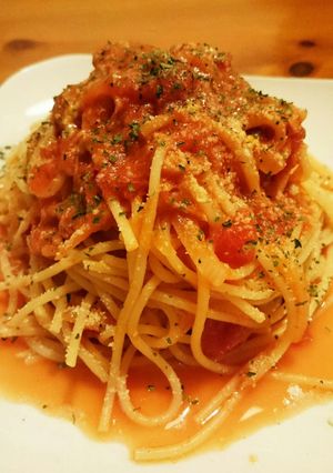 トンノロッソ風(トマト缶とツナのパスタ)-レシピのメイン写真
