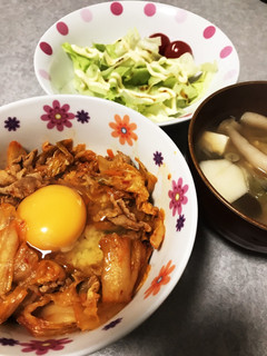 豚キムチ丼-レシピのメイン写真