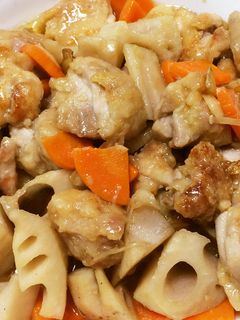 れんこんと鶏肉の甘酢炒め♪-レシピのメイン写真