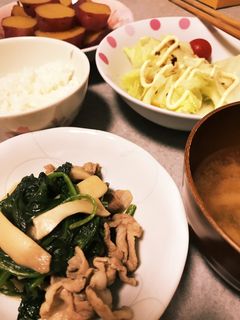 豚肉エリンギほうれん草バター醤油炒め-レシピのメイン写真