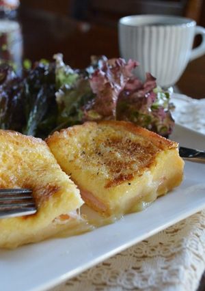甘くないフレンチトースト＊ハム＆チーズ-レシピのメイン写真