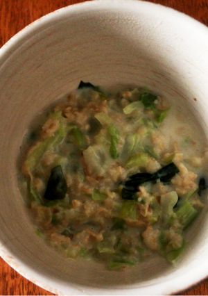 セロリとキャベツのオートミール朝ごはん-レシピのメイン写真