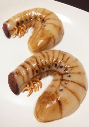 白玉団子でカブトムシの幼虫2(グロ注意)-レシピのメイン写真