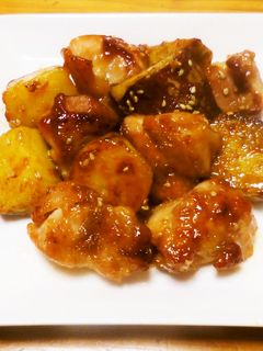 簡単!鶏肉とさつま芋のうま炒め-レシピのメイン写真
