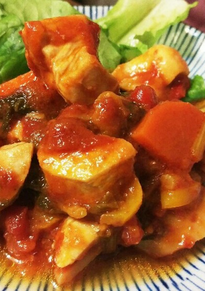 煮るだけ簡単！鶏と野菜のトマト煮-レシピのメイン写真