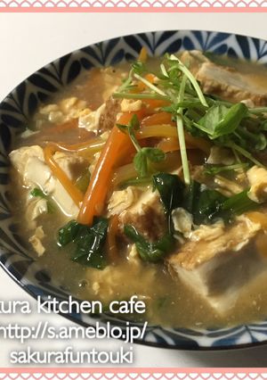 約100円で!厚揚げのあんかけ玉子とじ-レシピのメイン写真