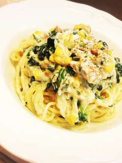 ほうれん草とツナのホワイトクリームパスタ-レシピのメイン写真