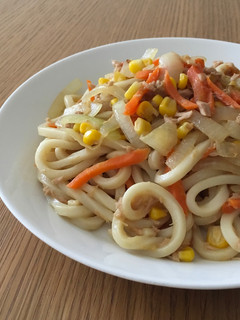 子どもの大好物♪ツナとコーンの焼きうどん-レシピのメイン写真