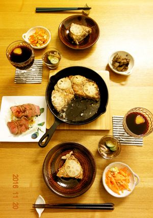 れんこんのっけハンバーグ♪-レシピのメイン写真