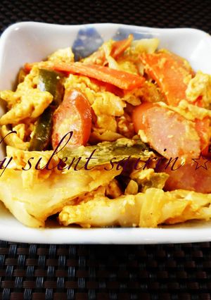 簡単リメイク！カレーパウダー野菜炒め-レシピのメイン写真