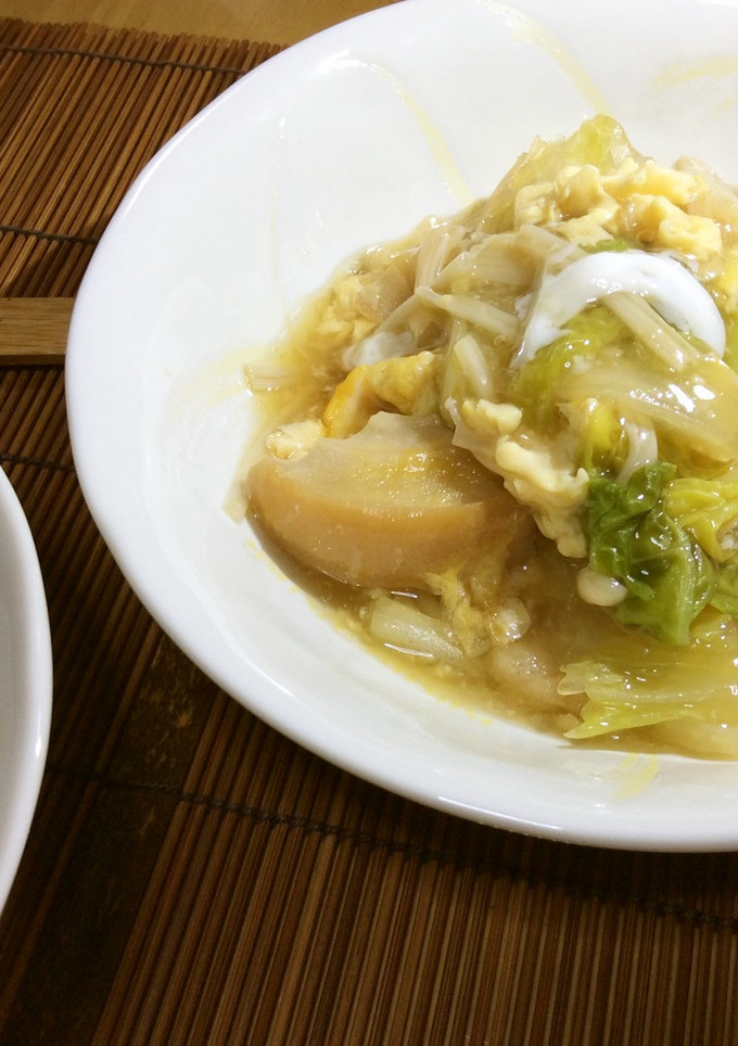 白菜とお麩のとろ〜り卵とじ-レシピのメイン写真