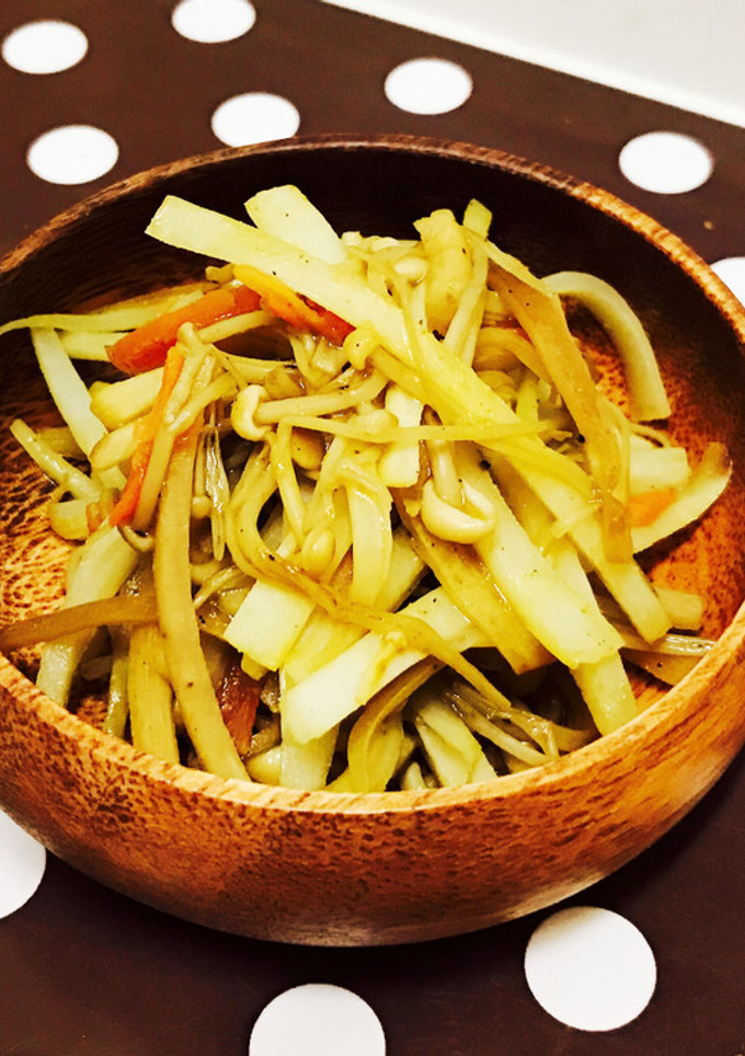 大根の皮とエノキのカレー炒め-レシピのメイン写真