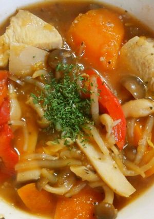 鶏むね肉とパプリカ◆きのこのオニオン煮♪-レシピのメイン写真