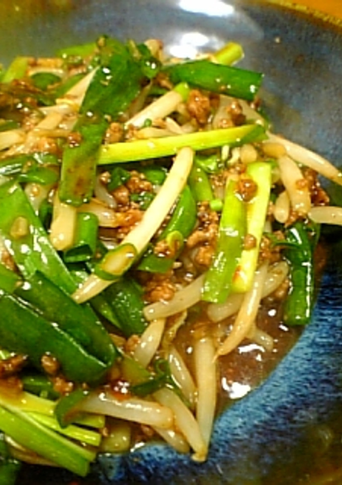 ニラともやしのとろとろ挽肉あん炒め-レシピのメイン写真