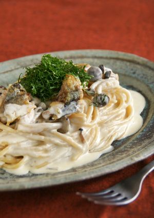 さんまとしめじの和風クリームパスタ♪-レシピのメイン写真