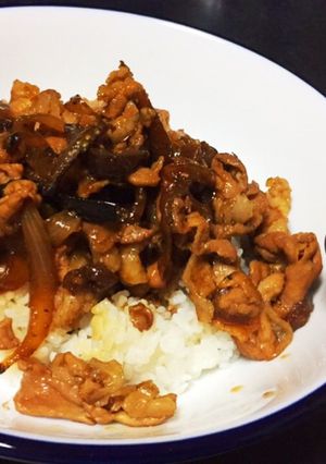 味濃いめ！豚肉とナスの甘辛丼-レシピのメイン写真
