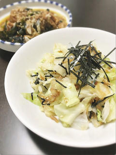 節約☆おつまみに!キャベツのおかか梅和え-レシピのメイン写真