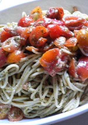 ２種のトマトとバジルの冷製パスタ-レシピのメイン写真
