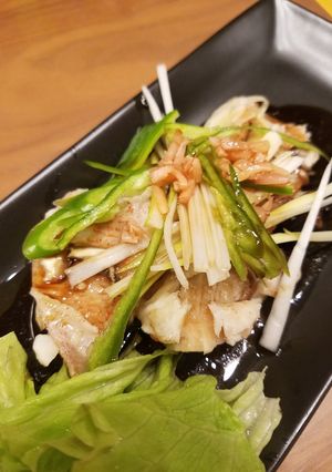 赤魚レンジ蒸しのジュｯと楽しいゴマ油かけ-レシピのメイン写真