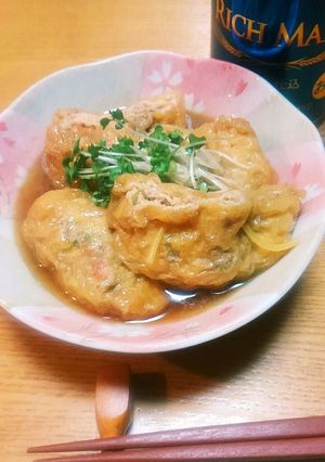 酒の肴に☆油揚げ巾着ひき肉入り☆-レシピのメイン写真