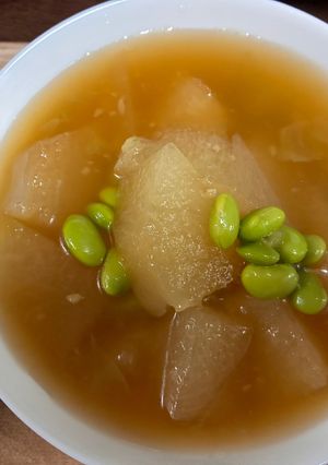 冷やして食べる！冬瓜と枝豆の煮物-レシピのメイン写真