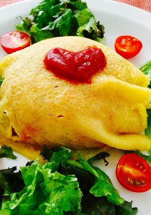 卵を使わないオムライス（米粉で皮を）-レシピのメイン写真