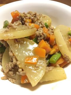 大根とひき肉の炒め煮-レシピのメイン写真