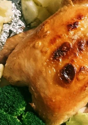 丸鶏のローストと男爵芋のホイル焼き！-レシピのメイン写真