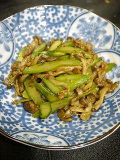 糖質制限!アスパラしめじのにんにく炒め-レシピのメイン写真