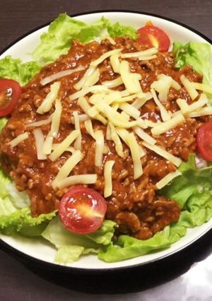 市販のミートソースで!簡単タコライス-レシピのメイン写真
