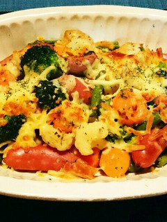 具沢山野菜とウインナーのグリルチーズ焼き-レシピのメイン写真