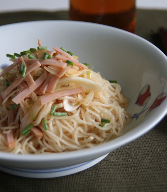 簡単！たっぷりネギ和え素麺♪-レシピのメイン写真