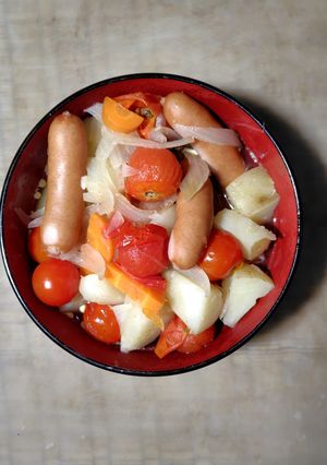 超かんたん トマト入り洋風肉じゃが（ウィンナー版-レシピのメイン写真
