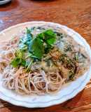 白茄子が肝‼冷やしネバネバぶっかけ蕎麦♪