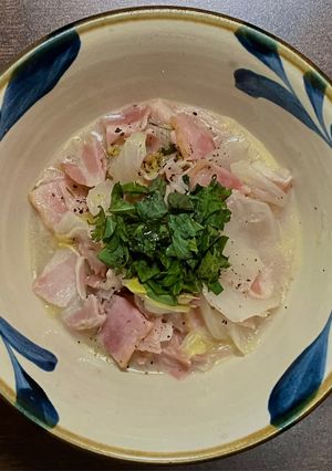 フライパンでベーコンと白菜の重ね蒸し-レシピのメイン写真