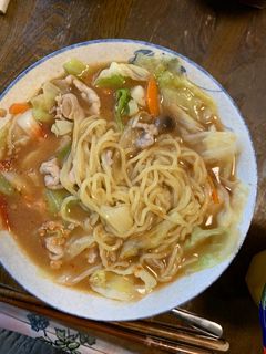 お一人様味噌ラーメンスープパスタ風隠し味-レシピのメイン写真