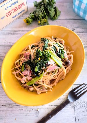 タッパーとレンジ☆菜の花塩麹パスタ-レシピのメイン写真