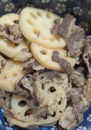 簡単★昼食！牛肉と蓮根のポン酢炒め-レシピのメイン写真