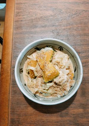 茹でかぼちゃとキャベツの胡麻ダレ和え-レシピのメイン写真