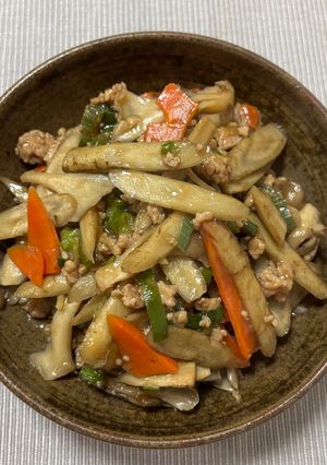 秋の野菜と鶏ひき肉の炒め煮-レシピのメイン写真