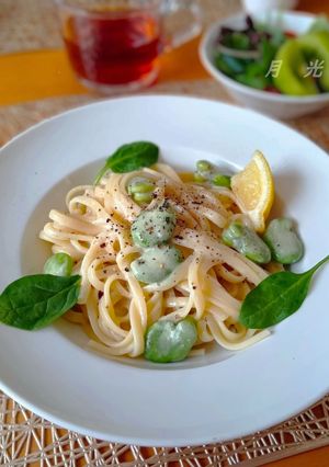 ソラマメとレモンのクリームパスタ-レシピのメイン写真