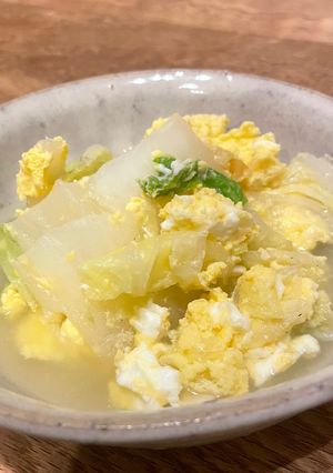 白菜のふわふわ玉子とじ-レシピのメイン写真