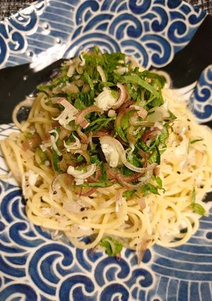薬味たっぷり和・ガーリックパスタ-レシピのメイン写真