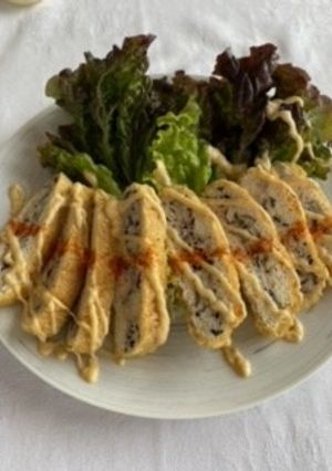 栃尾の肉詰めサラダ(かきのもと入り)-レシピのメイン写真